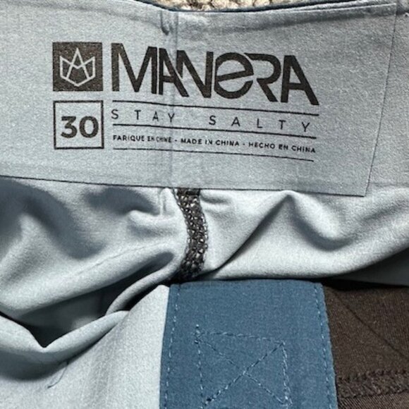 Manera Stay Salty Squareflex Boardshorts - blue with white speckles-Size 30 NWOT - Picture 5 of 7